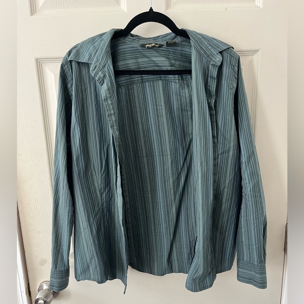 Blue striped button down